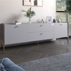 Тумба під телевізор із ящиками LION Wood із золотими ніжками 180х50х40 см Кашемір 
