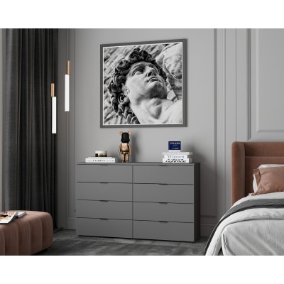 Комод Doros Рон 8 Графіт 8 Ящиків 130х38х81 (DRS-011775)