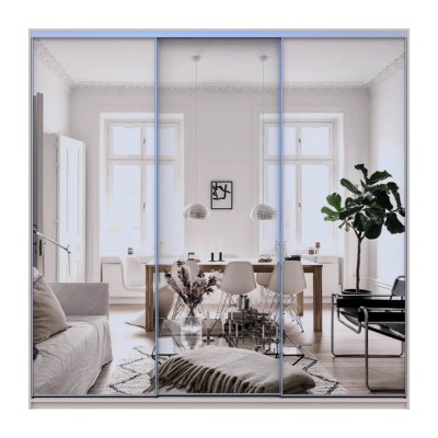 Шафа-купе Doros Сіті Лайт Кашемір 3 дзеркала 225х60х225 (DRS-011811) Шафа-купе Doros Сіті Лайт Кашемір 3 дзеркала 225х60х225 (DRS-011811)