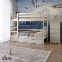 Двоярусне дитяче ліжко Mebigrand Соня Айворі (S0505Y30R) 80х200 см з ящиками (MBG-2433)