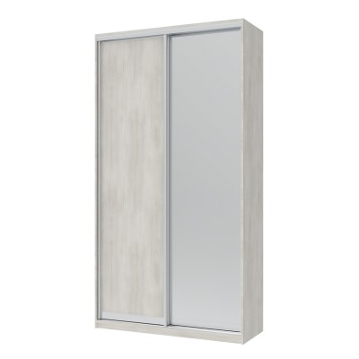 Шафа-купе дводверна Doros Сіті Лайт 120х45х225 см Біле дерево/1 Дзеркало