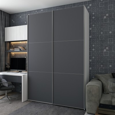 Шафа-купе двохдверна Doros G-Caiser 160х60х240 см Білий/Графіт 