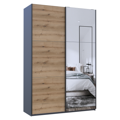 Шафа-купе двохдверна Doros G-Caiser 160х60х240 см Графіт/Дуб евок/1 Дзеркало 