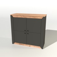 Тумба 4-х дверна закрита Еверест Нордік-980 98х38х92 см Графіт/Дуб золотий крафт