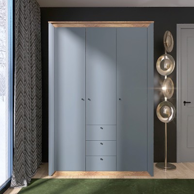 Шкаф трехдверный Эверест Нордик-1400 Графит/Дуб крафт золотой 