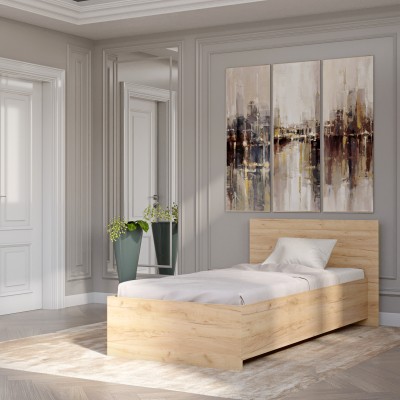 Односпальне ліжко Еверест Соната-900 90х200 см дуб крафт золотий 