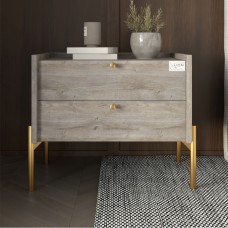 Тумба ліжкова LION Wood з двома ящиками Шварцвальд золоті ніжки 