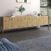 Тумба під телевізор на 3 шухляди LION Wood з золотими ніжками 180x40x50 см Дуб Артизан - фото 1