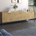 Тумба под телевизор с ящиками LION Wood с черными ножками 180х50х40 см Дуб Артизан (LION-043127) - фото 1