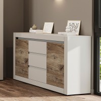 Комод 2Д3Ш Сокме Катанія 155x84,7x40,3 Шиншила сіра/Дуб флагшток