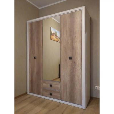 Шафа розпашна з дзеркалом ВМК (БРВ) Коен 2 SZF3D2S Сосна арізонська/Дуб корабельний