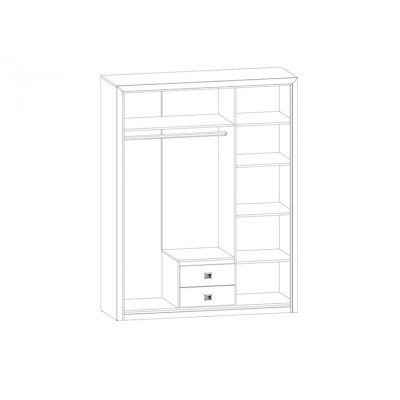 Шафа розпашна з дзеркалом ВМК (БРВ) Коен 2 SZF3D2S Сосна арізонська/Дуб корабельний