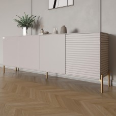 Комод на золотих металевих ніжках LION Грей 204x38x76,5 см Кашемір/Кашемір 
