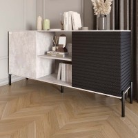 Комод відкритий на чорних металевих ніжках LION Грей Бетон/Асфальт 