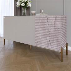 Комод закритий у вітальню на золотих металевих ніжках LION Грей 154x38x76,5 см Кашемір/Камінь 