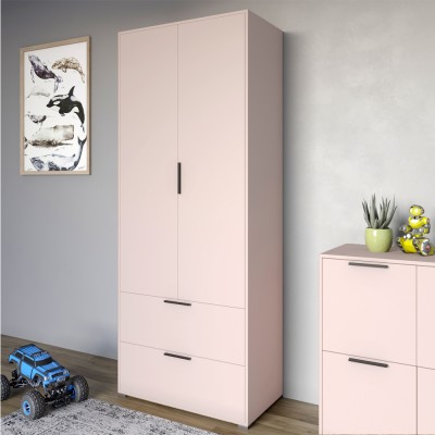Шафа розпашна дводверна LION Краш з 2 ящиками Рожевий