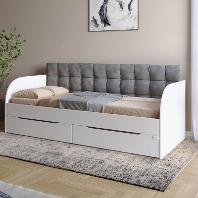 Дитяче полуторне ліжко LION Л-7 з ящиками та ламелями Лілі-95 120x200 см Німфея Альба білий 