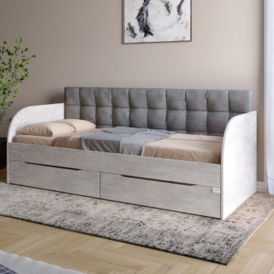 Дитяче полуторне ліжко LION Л-7 з ящиками та ламелями Лілі-95 120x200 см Бетон 