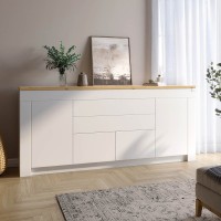 Великий комод LION Ларрі-2 Нiмфея альба (білий)/Дуб Артизан