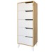 Комод високий з білими ніжками 5 ящиків М-ЗОН Борн 500 Дуб Артизан/Німфея Альба   - фото 3