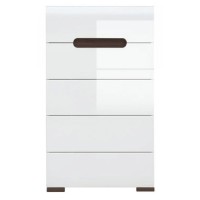 Комод у спальню ВМК БРВ Ацтека KOM5S/10/6 N телескопи Білий/Білий глянець