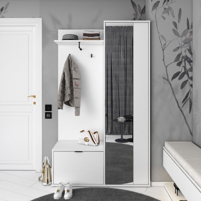 Передпокій з дзеркалом Doros Дора 113,5х40х192 см Білий