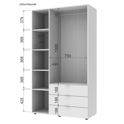 Комплект шкафов для одежды Doros Гелар (2 шт.) 232,4х49,5х203,4 см Графит (DRS-011120) Комплект шкафов для одежды Doros Гелар (2 шт.) 232,4х49,5х203,4 см Графит (DRS-011120)
