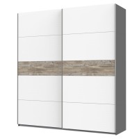 Шафа-купе дводверна Doros G-Caiser 220х60х240 см Графіт/Білий/Дуб клондайк