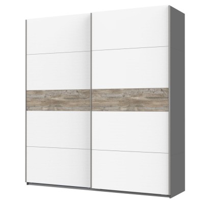 Шафа-купе дводверна Doros G-Caiser 220х60х240 см Графіт/Білий/Дуб клондайк
