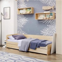Односпальная кровать с ящиками Эверест Соната-800 80х190 см Дуб сонома (EVR-071108)