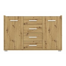 Комод в гостиную Гербор Рутения KOM2D4S Дуб артизан/Нимфея альба (белый) (GRB-1145)