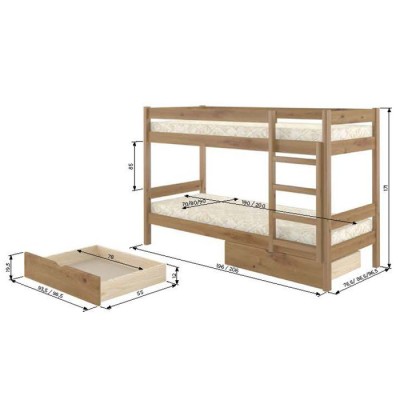 Двухъярусная детская кровать Mebigrand Атланта Мини Белый (RAL9003) 80х190 см с ящиками (MBG-2442) Двухъярусная детская кровать Mebigrand Атланта Мини Белый (RAL9003) 80х190 см с ящиками (MBG-2442)