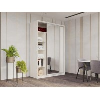 Шкаф-купе двухдверный Doros Сити Лайт 120х60х225 см Белое дерево/1 Зеркало (DRS-011061)
