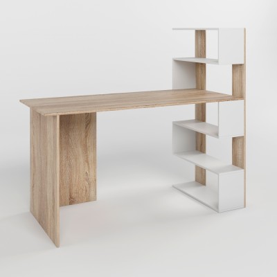 Cтіл комп'ютерний з полицями М-ЗОН Джеко 1416P правий Сонома/Німфея Альба Cтіл комп'ютерний з полицями М-ЗОН Джеко 1416P правий Сонома/Німфея Альба