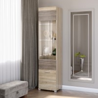 Шафа-пенал вітрина Еверест Британія-19 сонома/трюфель