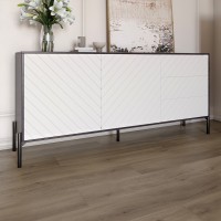 Комод с черными металлическими ножками LION Амарант 168x40x76,5 см Бетон темный/Белый (LION-041915)