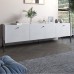 Тумба под телевизор на 3 ящика LION Wood с черными ножками 160х65х40 см Бетон style (LION-043094) - фото 1