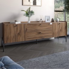 Тумба під телевізор із ящиками LION Wood з чорними ніжками 180х50х40 см Дуб Ліворно 