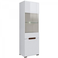 Пенал-вітрина з підсвічуванням ВМК БРВ Ацтека REG1W1D/21/6 Білий/Білий глянець 