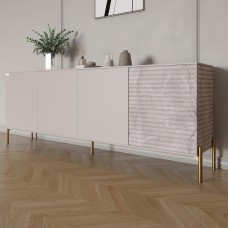 Комод на золотих металевих ніжках LION Грей 204x38x76,5 см Кашемір/Камінь 