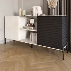 Комод відкритий на чорних металевих ніжках LION Грей Бетон Style/Асфальт 