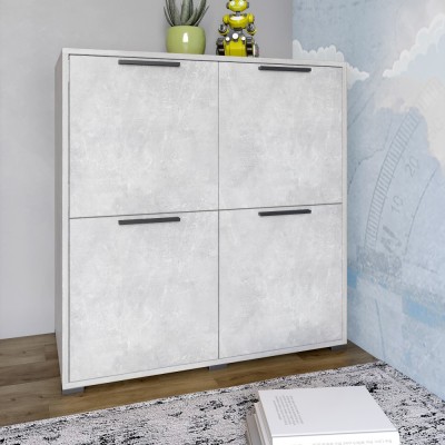 Тумба чотиридверна LION Краш 82x43x86 см Бетон