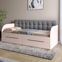 Дитяче полуторне ліжко LION Л-7 з ящиками та ламелями Лілі-95 120x200 см Рожевий 