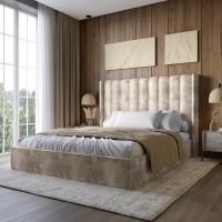 Двоспальне ліжко LION Ніно 160x200 см SILK 103 Кремовий