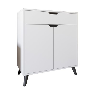 Комод у вітальню з чорними ніжками М-ЗОН Борн 750 Німфеа Альба  