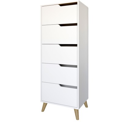 Комод високий з ніжками в кольорі Горіх світлий 5 ящиків М-ЗОН Борн 500 Німфея Альба Комод високий з ніжками в кольорі Горіх світлий 5 ящиків М-ЗОН Борн 500 Німфея Альба