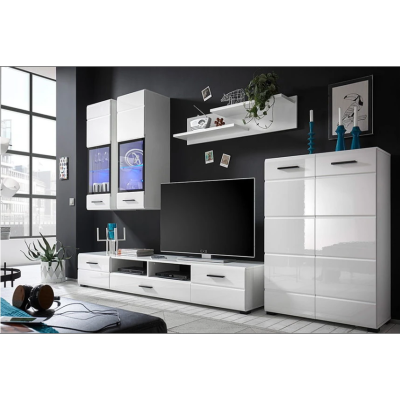 Модульна стінка для вітальні Гербор Ушер Німфея альба білий/білий глянець