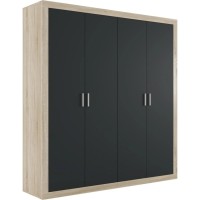 Шкаф распашной для одежды Гербор Сара SZF4D Дуб сонома/Антрацит (GRB-1448)