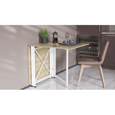 Стол-книга трансформер Орион 2 Ferrum-decor 750x1520x730 Белый металл ДСП Дуб Сонома 16 мм (FRD-104593) Стол-книга трансформер Орион 2 Ferrum-decor 750x1520x730 Белый металл ДСП Дуб Сонома 16 мм (FRD-104593)
