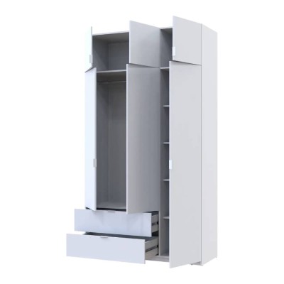 Шкаф распашной с антресолью Doros Лукас 135х50х240 см Белый (DRS-011652)